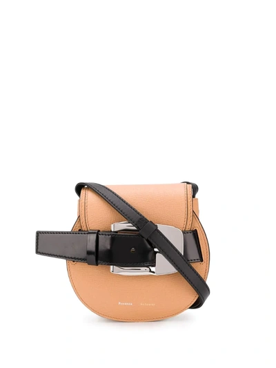Proenza Schouler Mini Leather & Suede Buckle Crossbody Bag In Neutrals