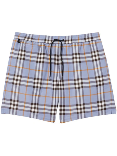 Burberry Martin Vintage Checked Swim Shorts In Blue