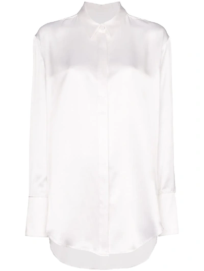 Michael Lo Sordo Silk-satin Shirt In White