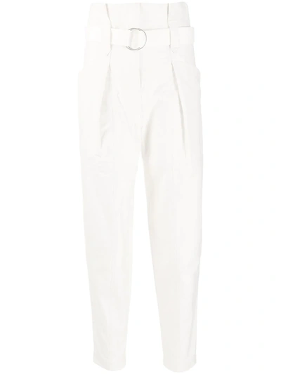 Iro Despres Cropped Pleated High-rise Tapered Jeans In Light Grey