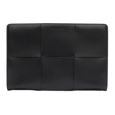 Bottega Veneta Document Case Urban Leather Black Silver