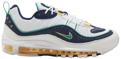 Pre-owned Nike  Air Max 98 Mighty Ducks In White/midnight Navy-topaz Gold-neptune Green
