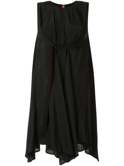 Y's Long-line Draped Top In Black
