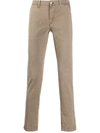 Jacob Cohen Slim-fit Cropped Chinos In Neutrals