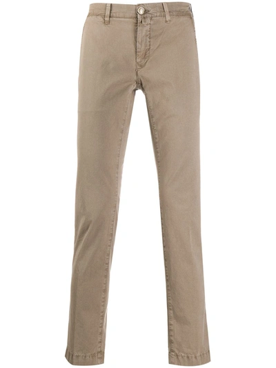 Jacob Cohen Slim-fit Cropped Chinos In Neutrals