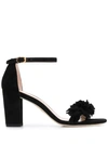 Stuart Weitzman Nearly Nude Embellished Sandals In Black
