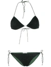 Oseree Speckle Print Bikini Set In Green