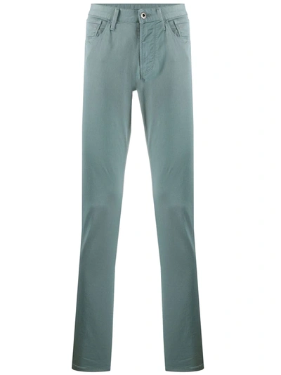 Emporio Armani Mid-rise Skinny Chino Trousers In Blue