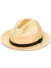 Emporio Armani Logo Fedora Hat In Neutrals