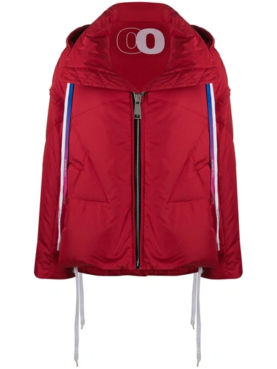 Khrisjoy Contrasting Drawstrings Puffer Jacket In Red