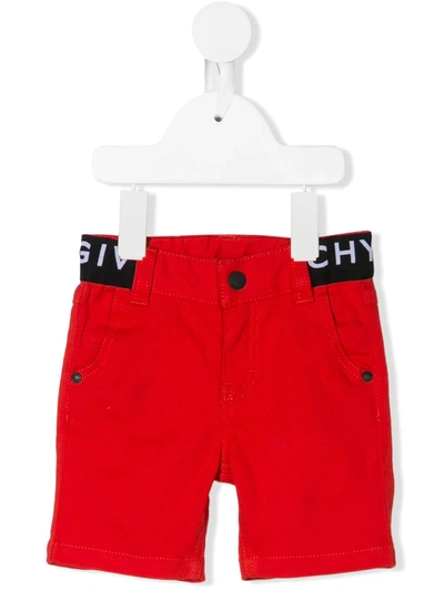 Givenchy Babies' Logo Waistband Shorts In Red