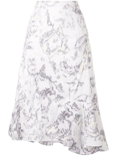 3.1 Phillip Lim / フィリップ リム Abstract Daisy Print Skirt In White