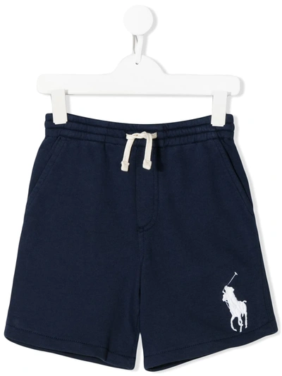 Ralph Lauren Kids' Logo-embroidered Drawstring Shorts In Blue