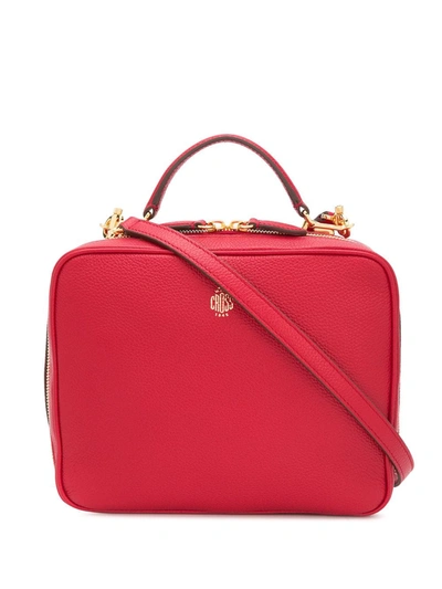 Mark Cross Top Handle Box Bag In Red