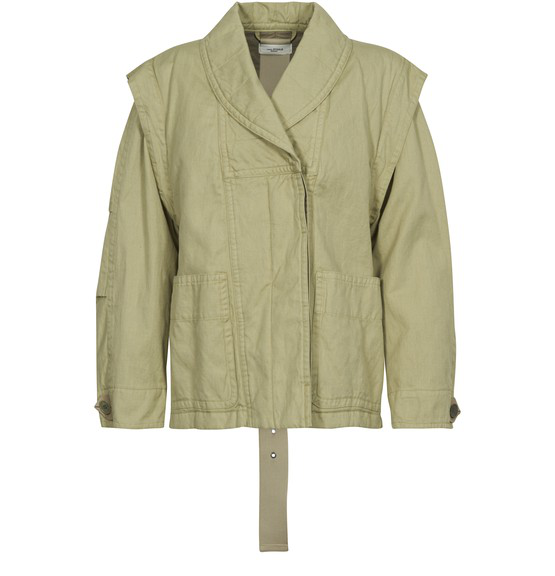 Isabel Marant Étoile Raine Cotton-blend Jacket In Khaki | ModeSens