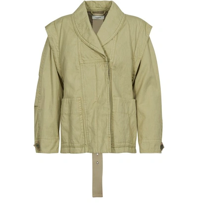 Isabel Marant Étoile Raine Cotton-blend Jacket In Khaki