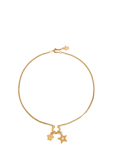 Versace Rodeo Queen Pendant Necklace In Gold