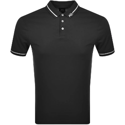 Armani Exchange Short Sleeved Polo T Shirt Black