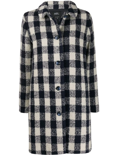 A.p.c. Poupée Checked Wool-blend Coat In Gris Clair