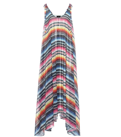 Alanui Sarape Sequined Striped Maxi Dress In Multicolor
