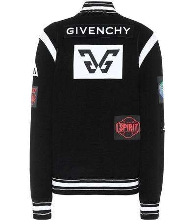 Givenchy Knit Wool Varsity Jacket In Black