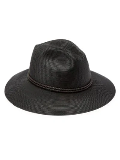 Brunello Cucinelli Rope-trimmed Fedora Hat In Black