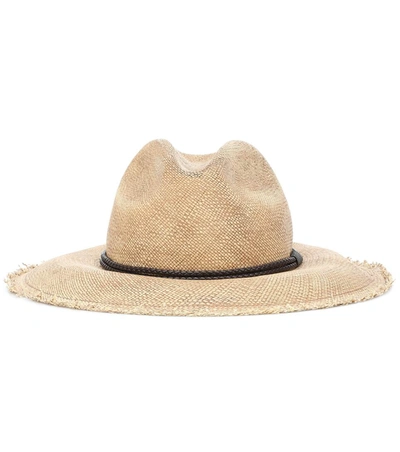 Brunello Cucinelli Monili Beaded Straw Hat In Tan