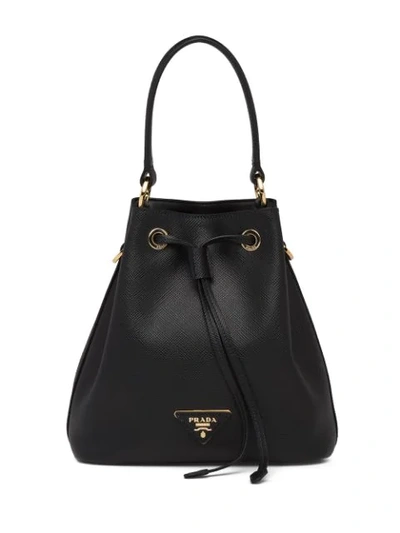 Prada Women's Leather Bucket Bag In Black