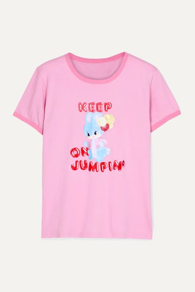 The Marc Jacobs Magda Archer Printed Cotton-jersey T-shirt In Baby Pink