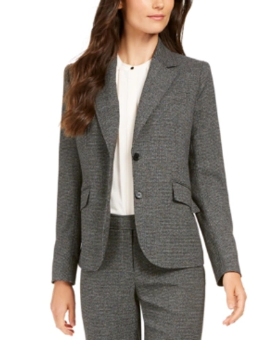 Anne Klein Houndstooth 2-button Jacket In Anne Black/anne White