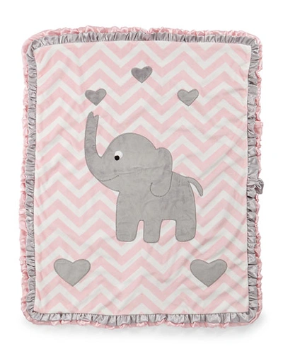 Boogie Baby Plush Chevron Elephant Blanket, Pink