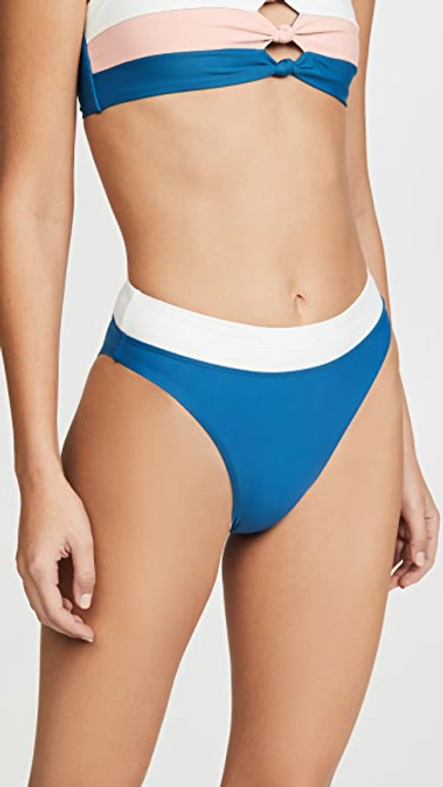Pilyq High-waist Full-coverage Bikini Bottoms In Island Blue
