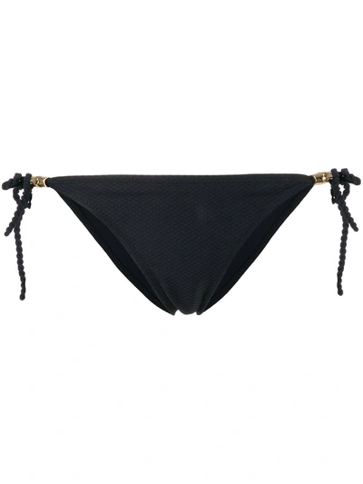 Heidi Klein Core Textured Side-tie Bikini Bottom In Black