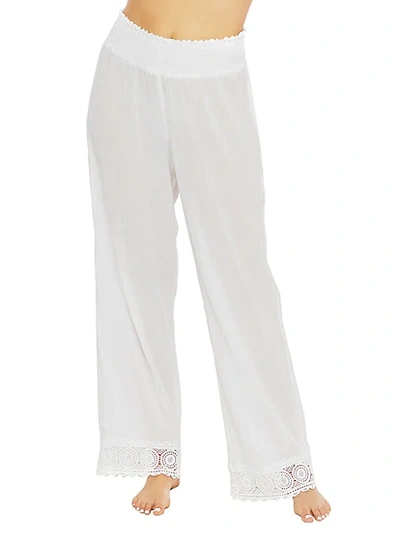La Blanca Island Flare Cotton Coverup Pants In White