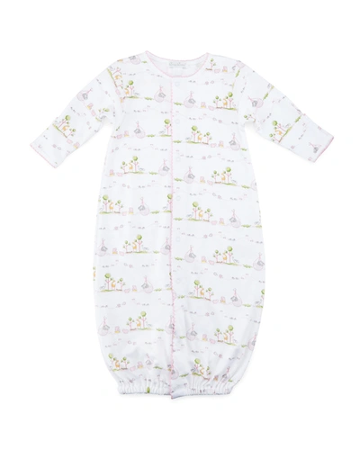 Kissy Kissy Kids' Noah's Ark Printed Convertible Sleep Gown In Pink