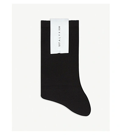 Alyx Embroidered Logo Socks In Black