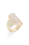 Kendra Scott Harrison Druzy Cocktail Ring, Size 6-8 In Gold/ Iridescent Drusy