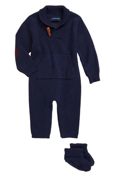 Andy & Evan Babies' Boy's Toggle Sweater Coverall In Nvi