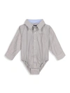 Andy & Evan Baby Boy's Poplin Button-down Shirtzie In Grey