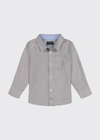 Andy & Evan Kids' Boy's Cotton Button-down Shirt In Grey