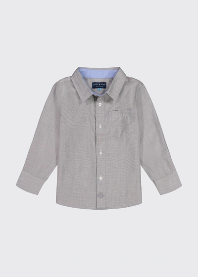 Andy & Evan Kids' Boy's Cotton Button-down Shirt In Grey