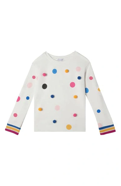 Art & Eden Kids' Girl's Laine Dot Pompom Sweatshirt In Pom Pom Dot