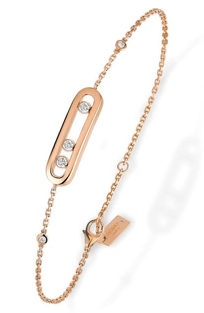 Messika Baby Move 18k Rose Gold Diamond Station Chain Bracelet In Rose Gold/ Diamond