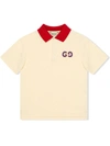 Gucci Kids' Boy's Cotton Piquet Polo Shirt W/ Gg Embroidery, Size 4-12 In White