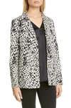 Lafayette 148 Coleman Cheetah-print Twill Jacket In Black Multi