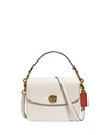 Coach Pebbled Leather Flap-top Chain Crossbody Bag In White