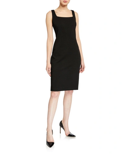 Elie Tahari Lowell Square-neck Ponte Sheath Dress In Black