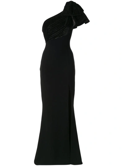 Saiid Kobeisy Ruffled Evening Dress In Black