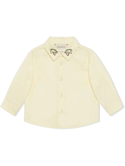 Gucci Babies' Hemd Mit Aufgestickten Pferden In White