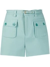 Red Valentino Belted Shorts In Blue